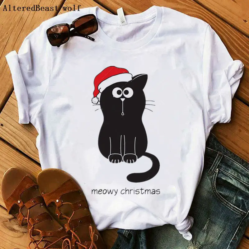 Christmas cat T Shirt Women Fashion Graphic Cute tops Aesthetic Kawaii t shirt summer female casual short sleeve vogue Tops
Christmas cat T Shirt Women Fashion Graphic Cute tops Aesthetic Kawaii t shirt summer female casual short sleeve vogue Tops