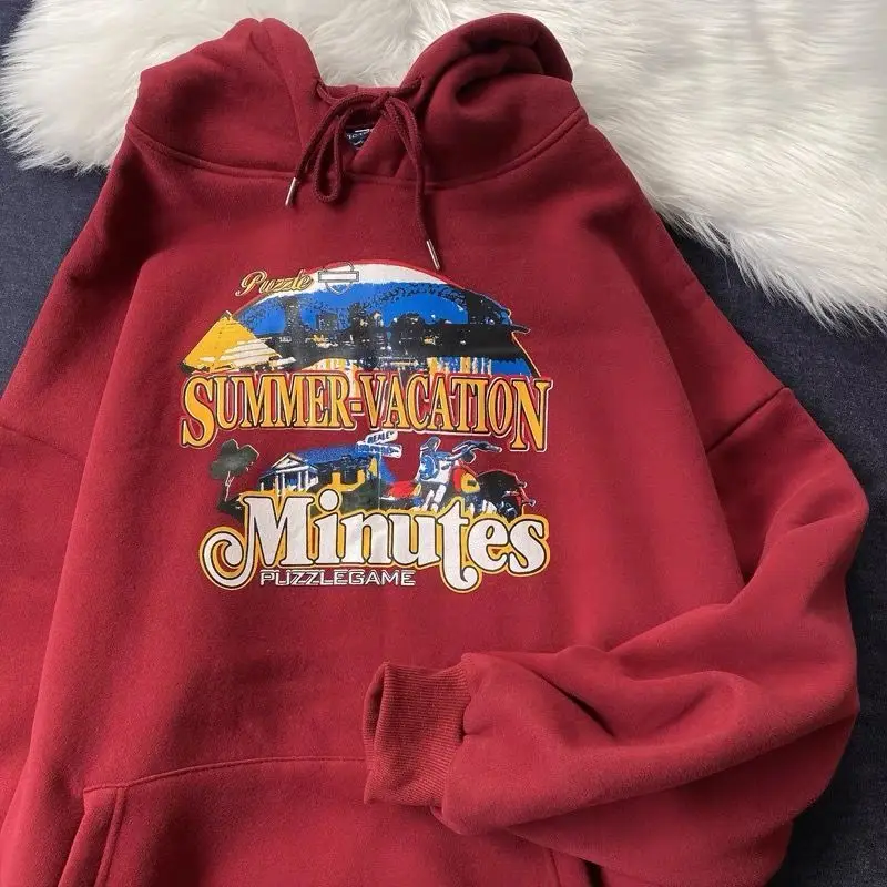 American Vintage Wine Red Oversized Hoodies Women Spring Autumn Letter City Night View Printing Sweatshirt Loose Casual Jackets
American Vintage Wine Red Oversized Hoodies Women Spring Autumn Letter City Night View Printing Sweatshirt Loose Casual Jackets