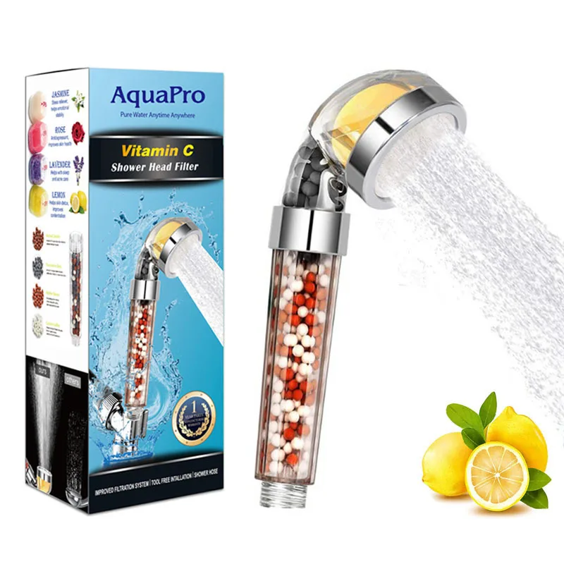 Lemon aroma filter shower SPA massage shower shower nozzle Maifan stone negative ion shower booster
Lemon aroma filter shower SPA massage shower shower nozzle Maifan stone negative ion shower booster
