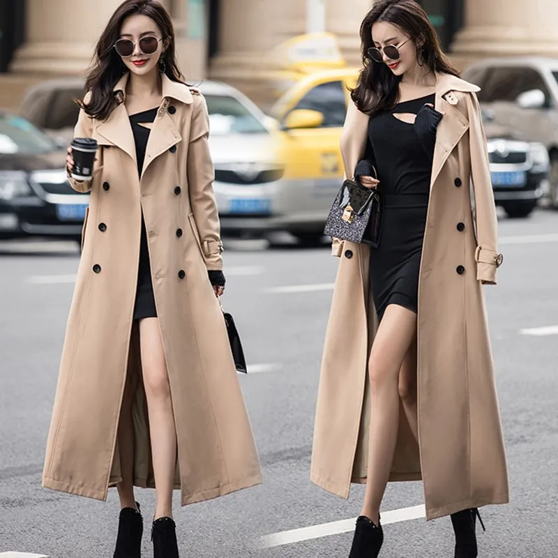 Trench Coat Women Long Autumn Winter 2020 Women's New Waist Slim Lapel Double Breasted Windbreaker Female Outwear With Belt Q180
Trench Coat Women Long Autumn Winter 2020 Women's New Waist Slim Lapel Double Breasted Windbreaker Female Outwear With Belt Q180