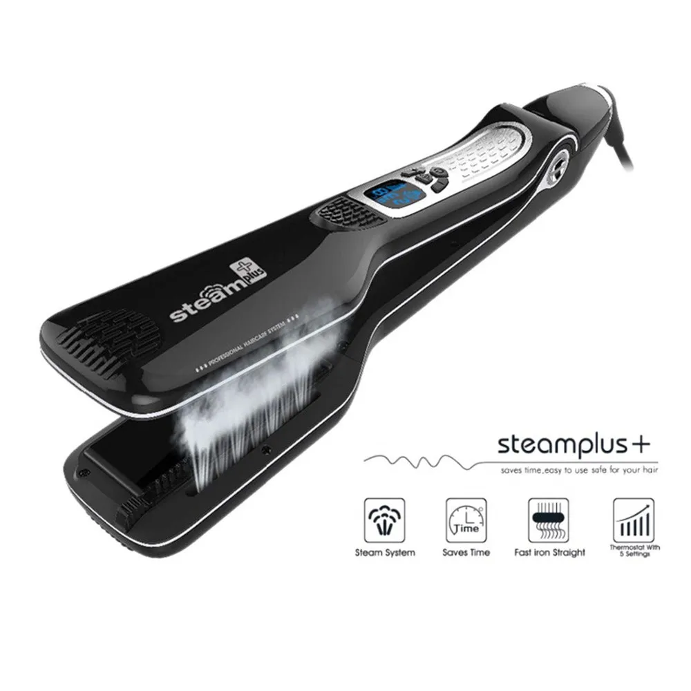 Steam Hair Straightener Brush Titanium Ceramic Wide Plates Flat Iron Electric Hair Comb Fast Heating Hair Straightening Iron
Steam Hair Straightener Brush Titanium Ceramic Wide Plates Flat Iron Electric Hair Comb Fast Heating Hair Straightening Iron
