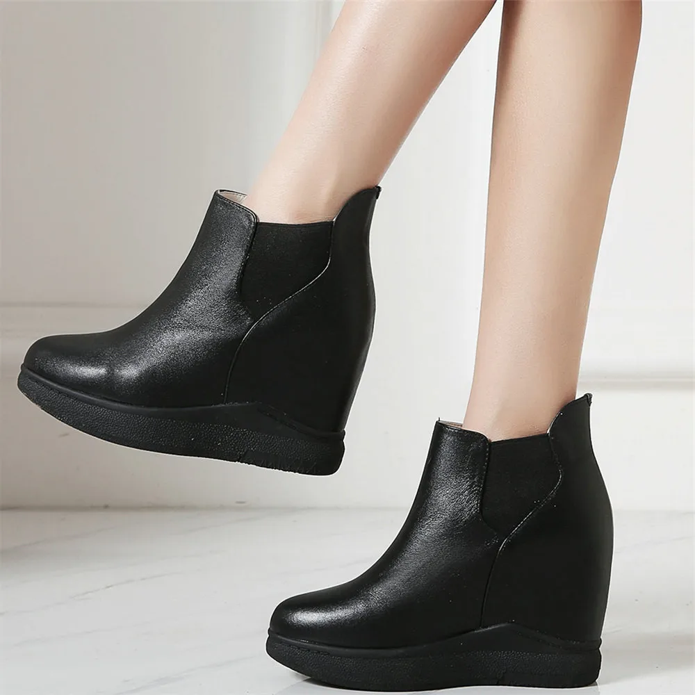 High Top Casual Shoes Women Genuine Leather Platform Wedges High Heel Pumps Shoes Female Slip On Round Toe Fashion Sneakers
High Top Casual Shoes Women Genuine Leather Platform Wedges High Heel Pumps Shoes Female Slip On Round Toe Fashion Sneakers