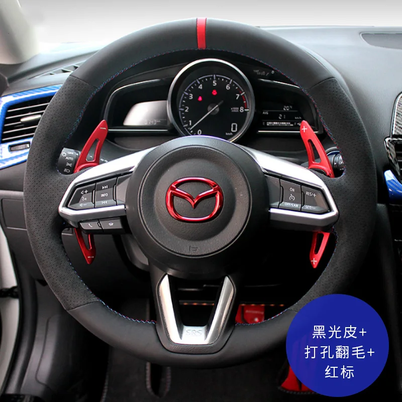 For Mazda CX-5 Cx-4 Bcx-3 Mazda3 Axela Mazda6 Luxury Suede Leather Hand Sewn Car Steering Wheel Cover Customize Skidproof Slim 
For Mazda CX-5 Cx-4 Bcx-3 Mazda3 Axela Mazda6 Luxury Suede Leather Hand Sewn Car Steering Wheel Cover Customize Skidproof Slim