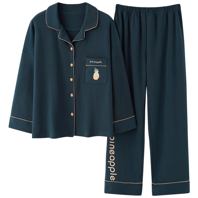 Pijamas Women New Style Ladies Cardigan Pajamas Cotton Loose Long-sleeved Trousers Home Clothes Spring/summer Pajamas for Women
Pijamas Women New Style Ladies Cardigan Pajamas Cotton Loose Long-sleeved Trousers Home Clothes Spring/summer Pajamas for Women