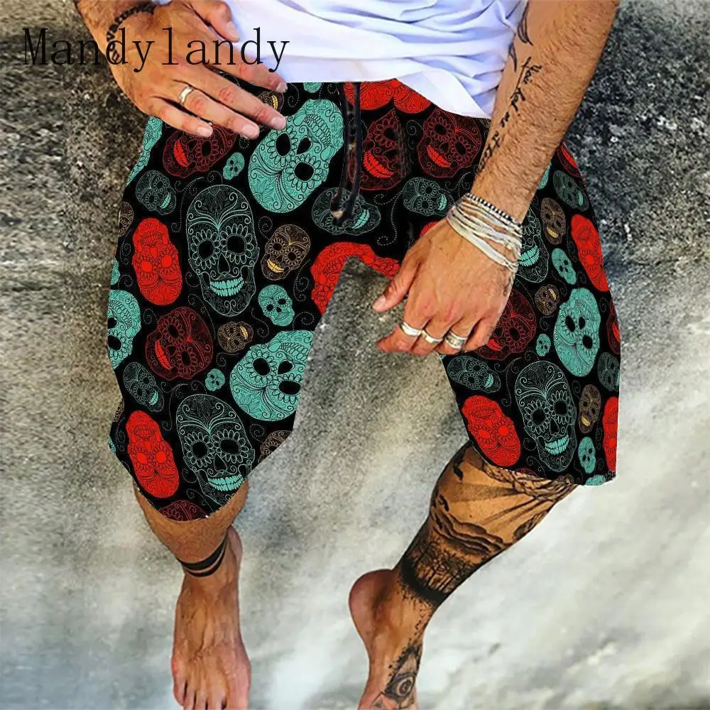 Mandylandy Men's Fashion Skull Print Beach Pants Straight Shorts Summer Casual Elastic Waist Mens Jogger Shorts
Mandylandy Men's Fashion Skull Print Beach Pants Straight Shorts Summer Casual Elastic Waist Mens Jogger Shorts