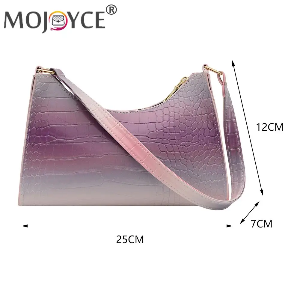 Portable Alligator Pattern Hobos Bag Fashion Women Gradient Color Shoulder Underarm Purse Durable PU Leather Zipper Handbags
Portable Alligator Pattern Hobos Bag Fashion Women Gradient Color Shoulder Underarm Purse Durable PU Leather Zipper Handbags