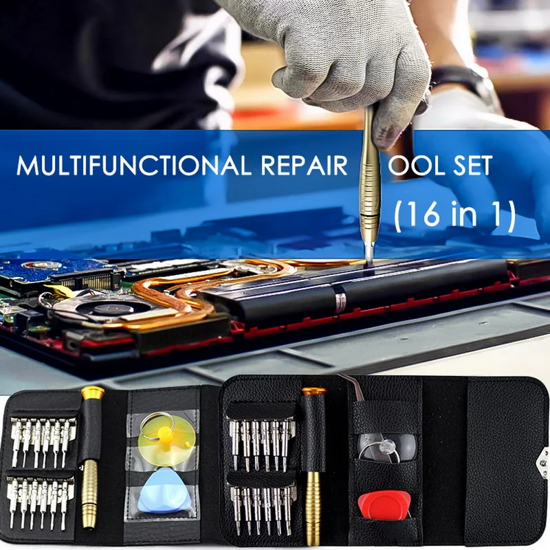 New Screwdriver Set 16 in 1 Torx Multifunctional Opening Repair Tool Set Precision Screwdriver For Phones Tablet PC
New Screwdriver Set 16 in 1 Torx Multifunctional Opening Repair Tool Set Precision Screwdriver For Phones Tablet PC