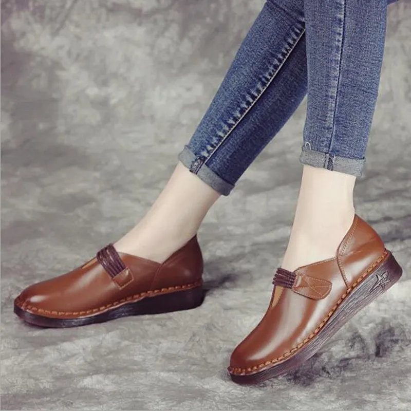 TIMETANG Spring Leather Retro Platform shoes for women Soft Bottom casual Mother Cow Leather Round Head Flat Shoes Big size 41
TIMETANG Spring Leather Retro Platform shoes for women Soft Bottom casual Mother Cow Leather Round Head Flat Shoes Big size 41