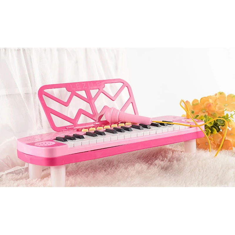 2 Pcs Multifunction Mini Piano 37 Keys Electronic Organ Piano Teaching Singing for Kids-Pink & Blue
2 Pcs Multifunction Mini Piano 37 Keys Electronic Organ Piano Teaching Singing for Kids-Pink & Blue