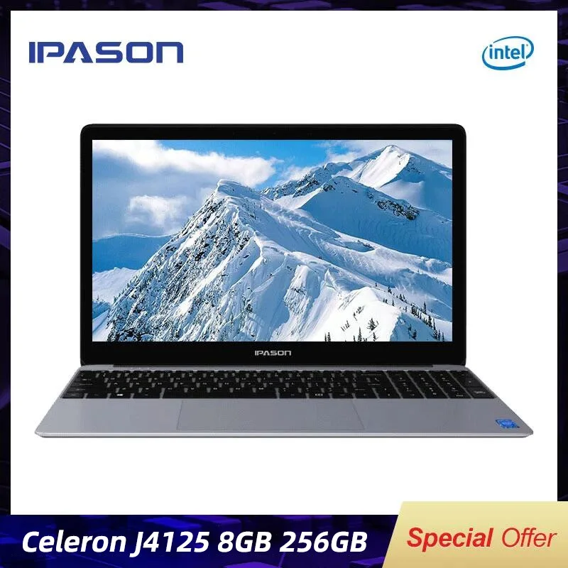 

IPASON MaxBook P1 15.6-inch IPS Convenient Notebook Computer Business Office Student Quad-Core Portable Internet Ultrabook