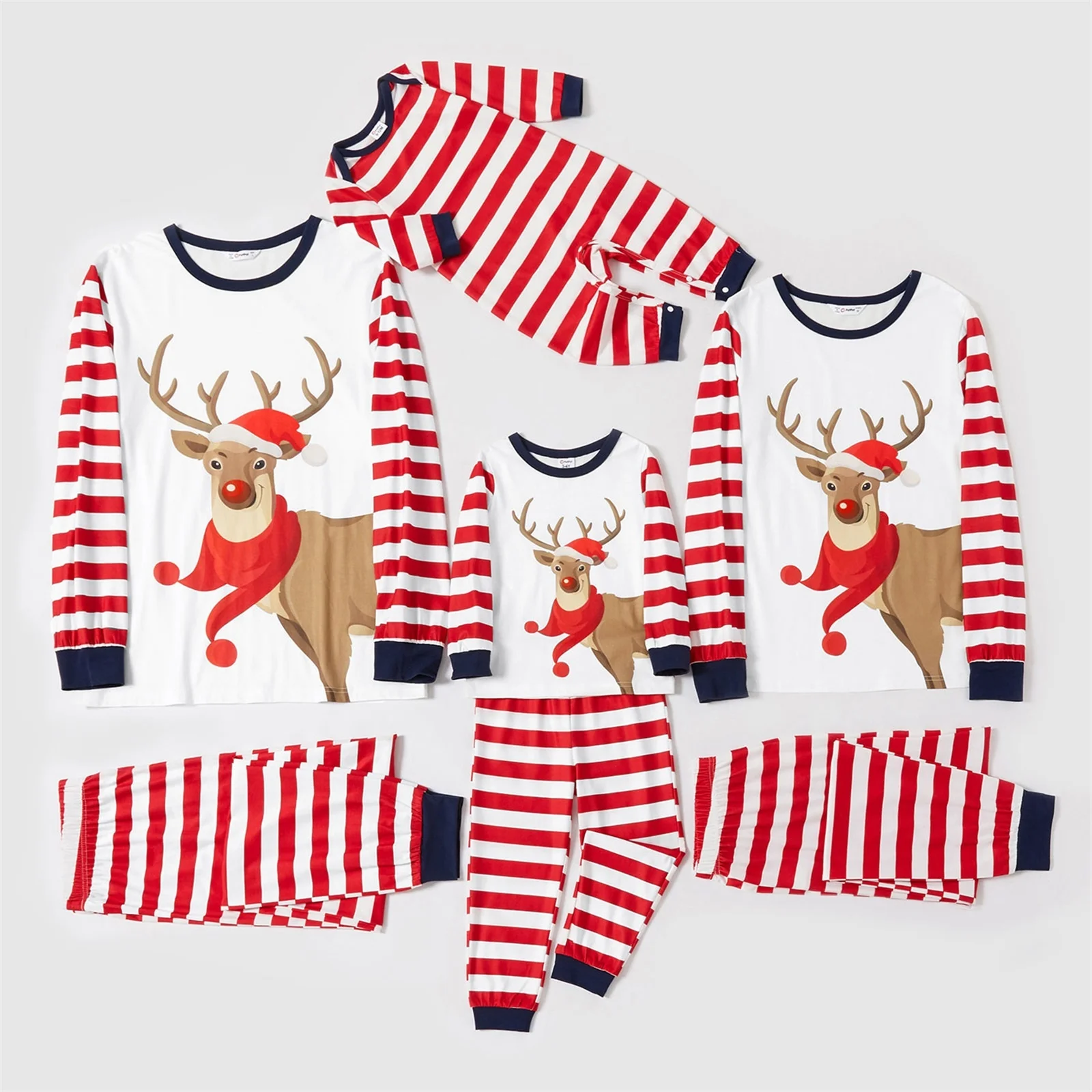 2021 Christmas Reindeer and Stripe Print Long-sleeve Family Matching Pajamas Set (Flame Resistant)
2021 Christmas Reindeer and Stripe Print Long-sleeve Family Matching Pajamas Set (Flame Resistant)