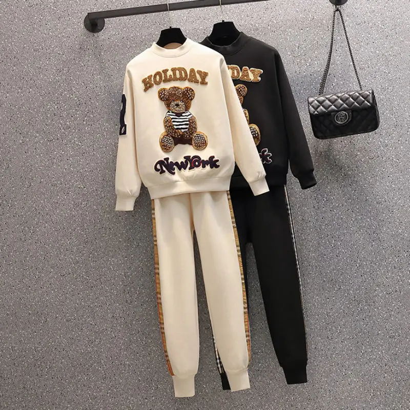 Mozuleva Autumn Winter Sweatshirt Sets Pullover Bear Embroidered Sweatshirt & Women Casual High Waist Straight Pants Outfit
Mozuleva Autumn Winter Sweatshirt Sets Pullover Bear Embroidered Sweatshirt & Women Casual High Waist Straight Pants Outfit