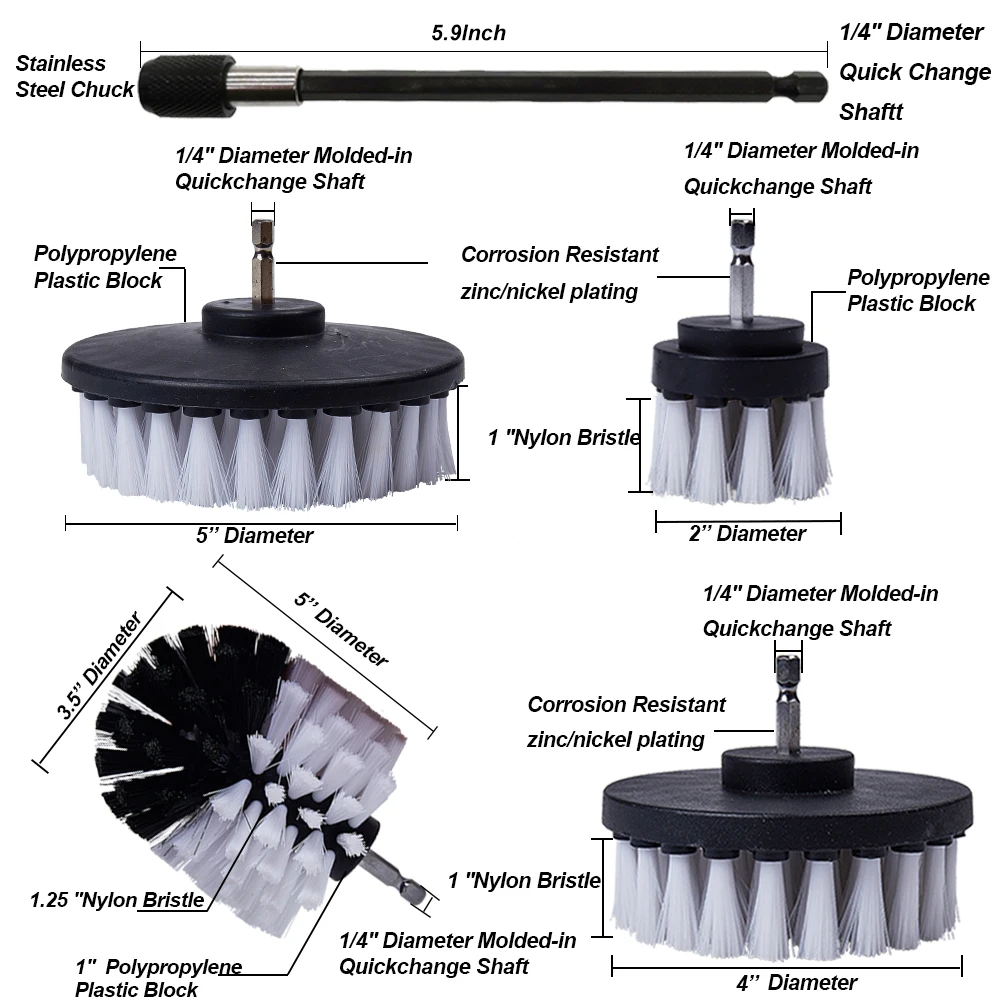 Набор щеток для дрели комплект шуруповерта чистки автомобиля Ковров стекла кожи
