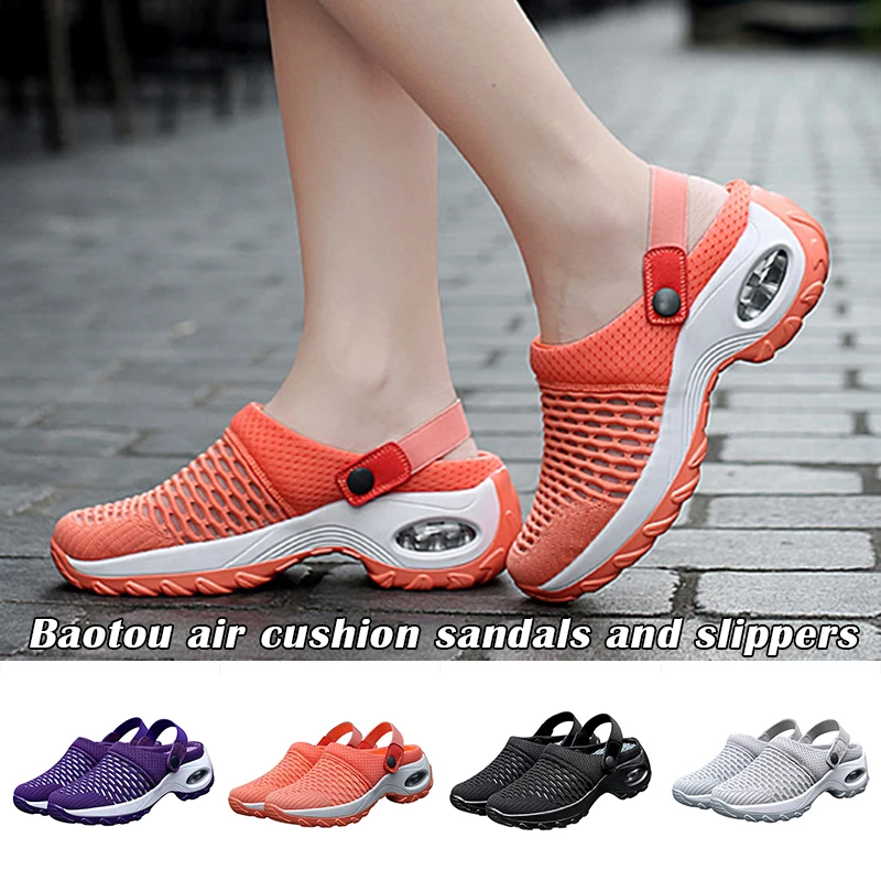 

Fashionable Premium Casual Comfy Women's Summer Mid-Heel Sandals And Slippers Breathable Comfortable Pain Relief-WT