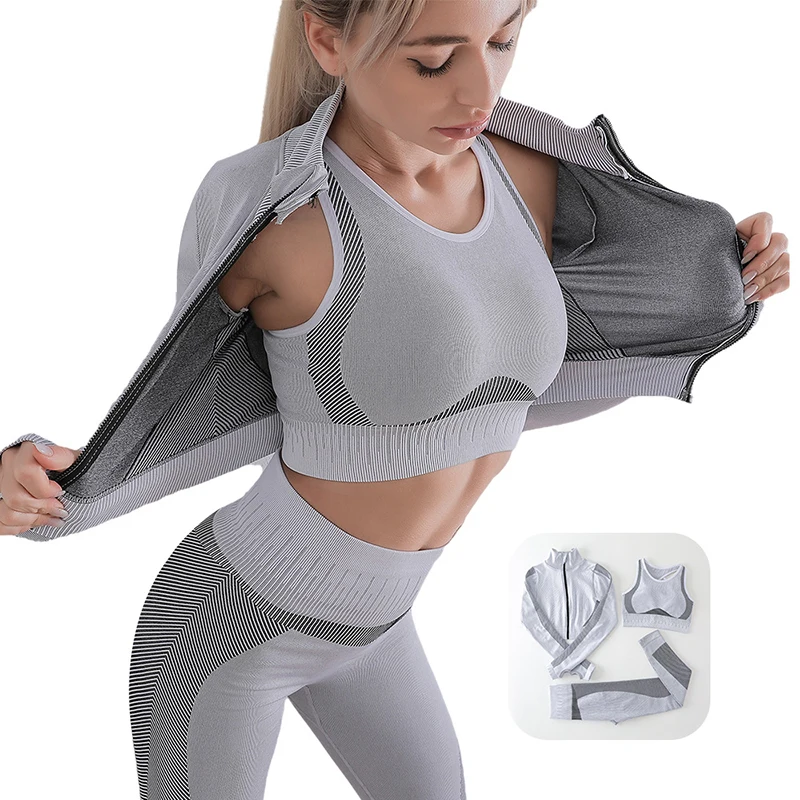 2021 Seamless Yoga Set for Women Fitness Yoga Pants Long Sleeve Breathable Sports Bra Top Leggings Three-piece Gym Clothing Suit
2021 Seamless Yoga Set for Women Fitness Yoga Pants Long Sleeve Breathable Sports Bra Top Leggings Three-piece Gym Clothing Suit