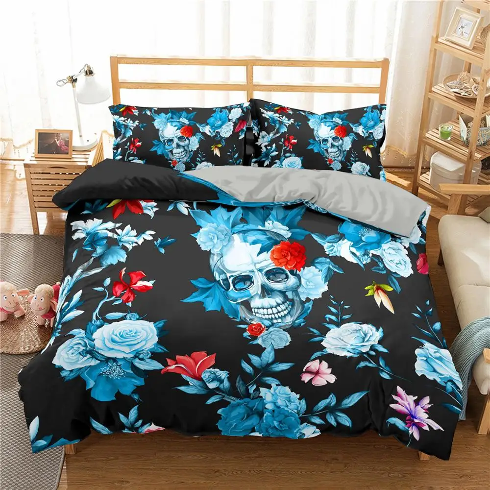 Luxury Rose Skull Bedding Sets 3D Home Textile Bedding Pillowcase Bed Sheets King Queen Size Bedding
Luxury Rose Skull Bedding Sets 3D Home Textile Bedding Pillowcase Bed Sheets King Queen Size Bedding
