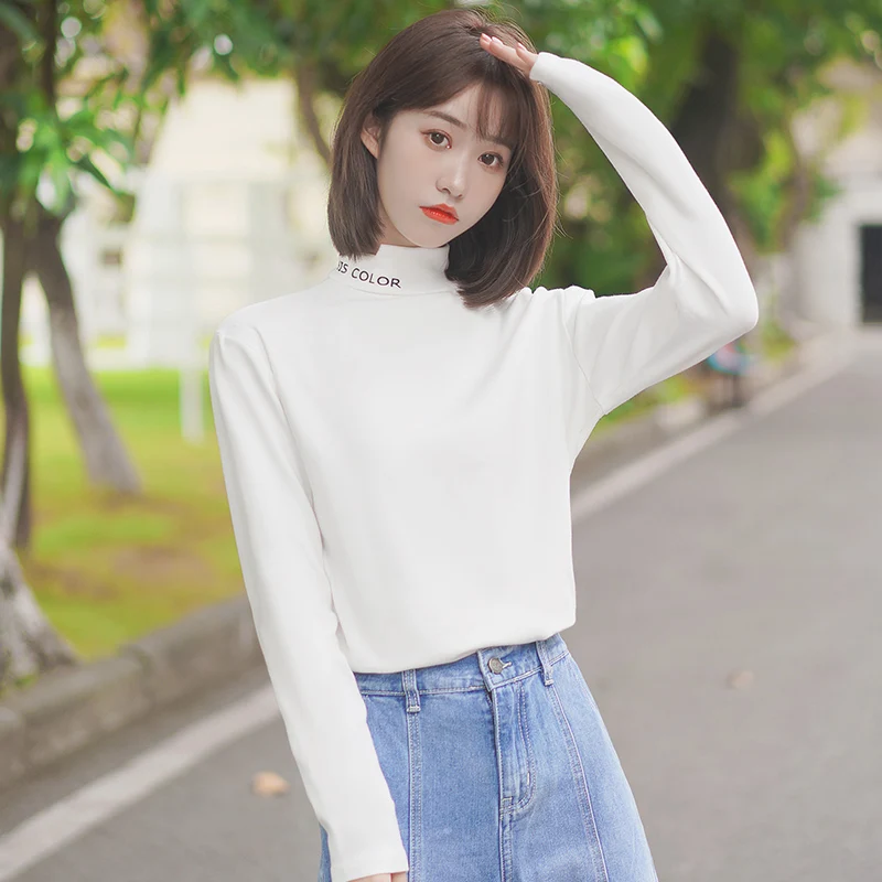 Chic Khaki 2020 New Irregular Half Turtleneck Bottoming Shirt Women's Fall and Winter Inner Wear Top Letter Long Sleeve T-shirt
Chic Khaki 2020 New Irregular Half Turtleneck Bottoming Shirt Women's Fall and Winter Inner Wear Top Letter Long Sleeve T-shirt