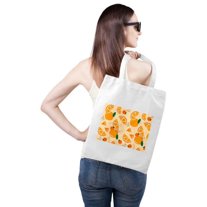 Женские многоразовые Экологически чистые складные сумки для покупок, складная сумка-тоут с принтом оранжевых фруктов и ручкой 
Женские многоразовые Экологически чистые складные сумки для покупок, складная сумка-тоут с принтом оранжевых фруктов и ручкой