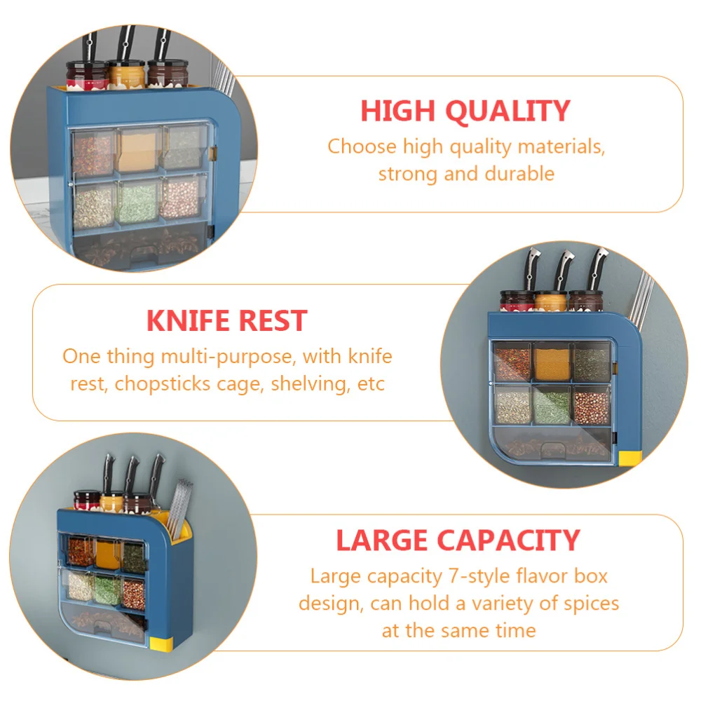 1Pc Wall-mounted Shelf Spice Rack Multifunctional Seasoning Sorting Shelf (Blue)
1Pc Wall-mounted Shelf Spice Rack Multifunctional Seasoning Sorting Shelf (Blue)