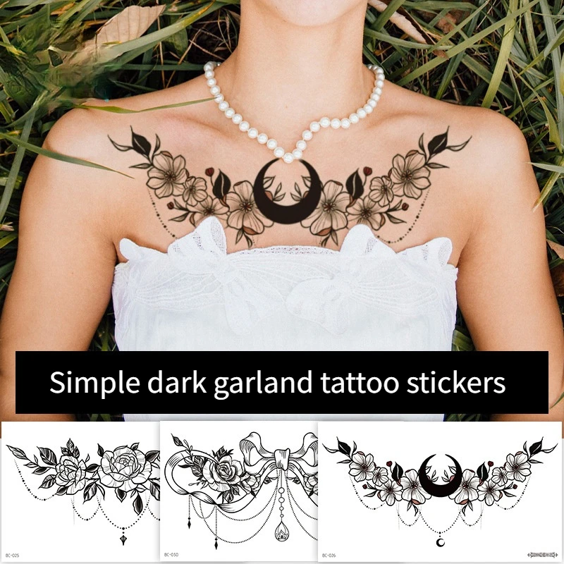 1PCS Sexy Clavicle Garland Black Plant Tattoo Sticker Female Girl Self-adhesive Tattoo Temporary Clavicle Chest Scar Sticker
1PCS Sexy Clavicle Garland Black Plant Tattoo Sticker Female Girl Self-adhesive Tattoo Temporary Clavicle Chest Scar Sticker