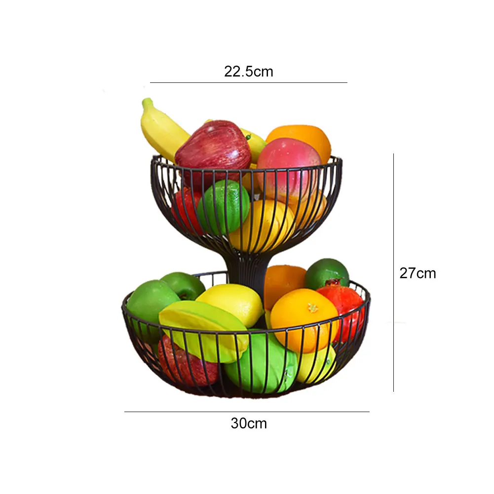 Wrought Iron Double Layer Fruit Basket Metal Fruit Basket Iron Storage Basket Tray for Snack Fruit
Wrought Iron Double Layer Fruit Basket Metal Fruit Basket Iron Storage Basket Tray for Snack Fruit