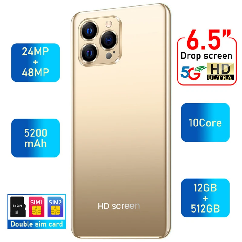 Mobile Phone New Global 6.5" HD Full Display Android Smartphones 256G 5200mAh 24+48MP Camera Cell Dual sim
Mobile Phone New Global 6.5" HD Full Display Android Smartphones 256G 5200mAh 24+48MP Camera Cell Dual sim