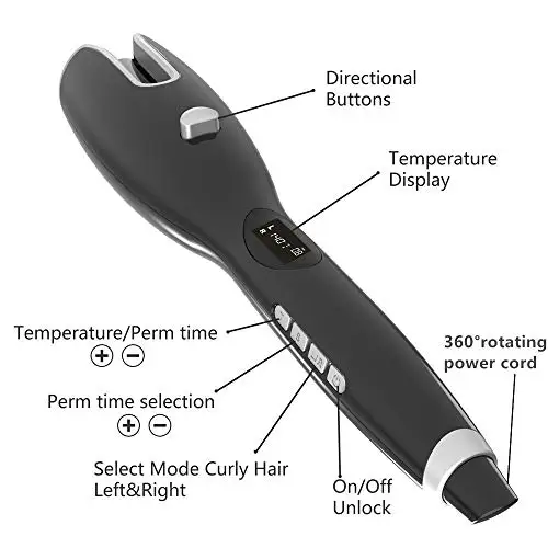 Auto Hair Curler Adjustable Temp &Timer LED Display N Wand Ceramic Hair Roller Fast Heating for Long Short Hair(White)
Auto Hair Curler Adjustable Temp &Timer LED Display N Wand Ceramic Hair Roller Fast Heating for Long Short Hair(White)