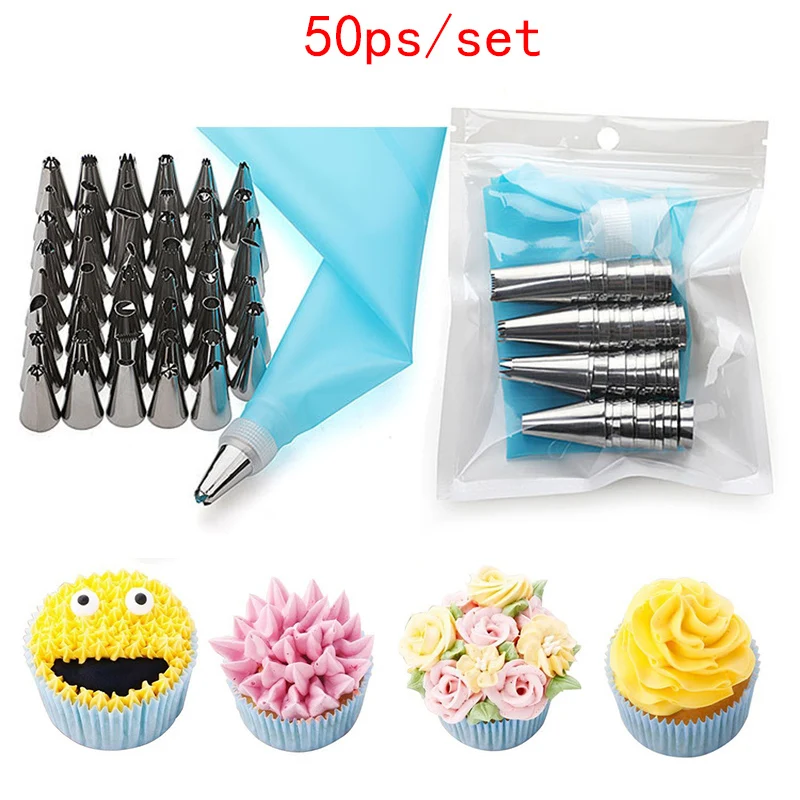 8/14/26/50pcs Reusable Silicone Pastry Bag + Icing Piping Tips Cream Nozzles Set Cupcake Cake Decorating Tips DIY Baking Tools
8/14/26/50pcs Reusable Silicone Pastry Bag + Icing Piping Tips Cream Nozzles Set Cupcake Cake Decorating Tips DIY Baking Tools