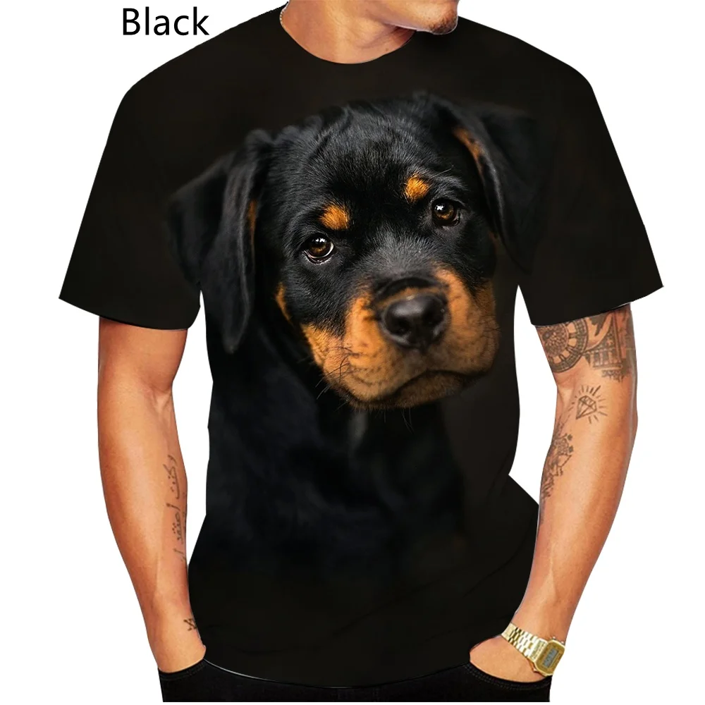 2021 новый дизайн футболка с 3D принтом милой собаки ротвейлера забавные стильные