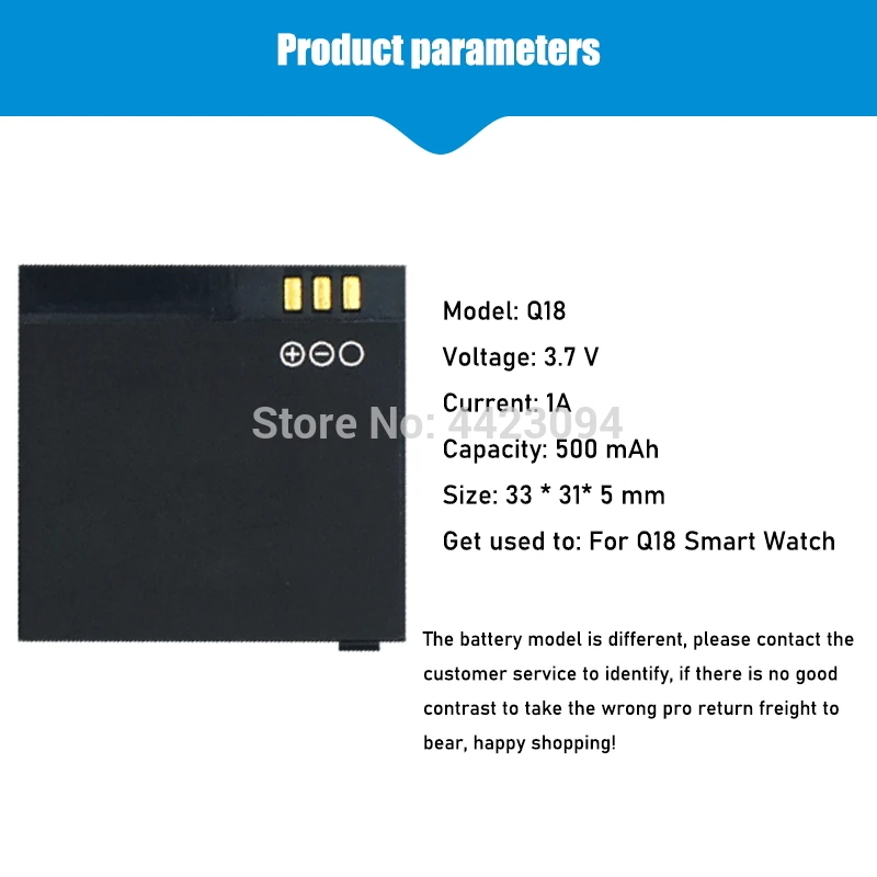 4 20 шт. Q18 Smart Watch 2 штуки 3 7 V Перезаряжаемые литий ионные полимерные батареи 500mA Li po