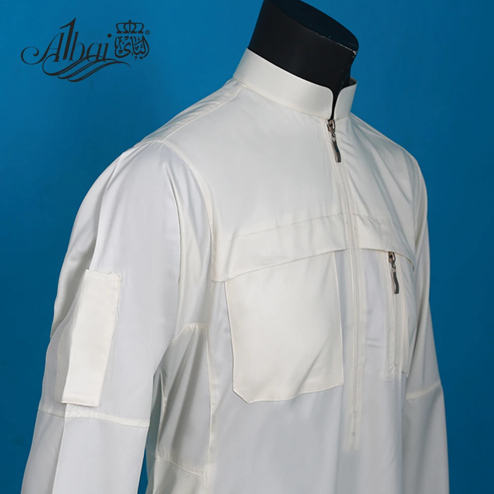Muslim Men Jubba Thobe Long Sleeve Plain Solid Color Robes Stand Collar With Multiple Pockets Islamic Arabic Kaftan Men Abaya 
Muslim Men Jubba Thobe Long Sleeve Plain Solid Color Robes Stand Collar With Multiple Pockets Islamic Arabic Kaftan Men Abaya
