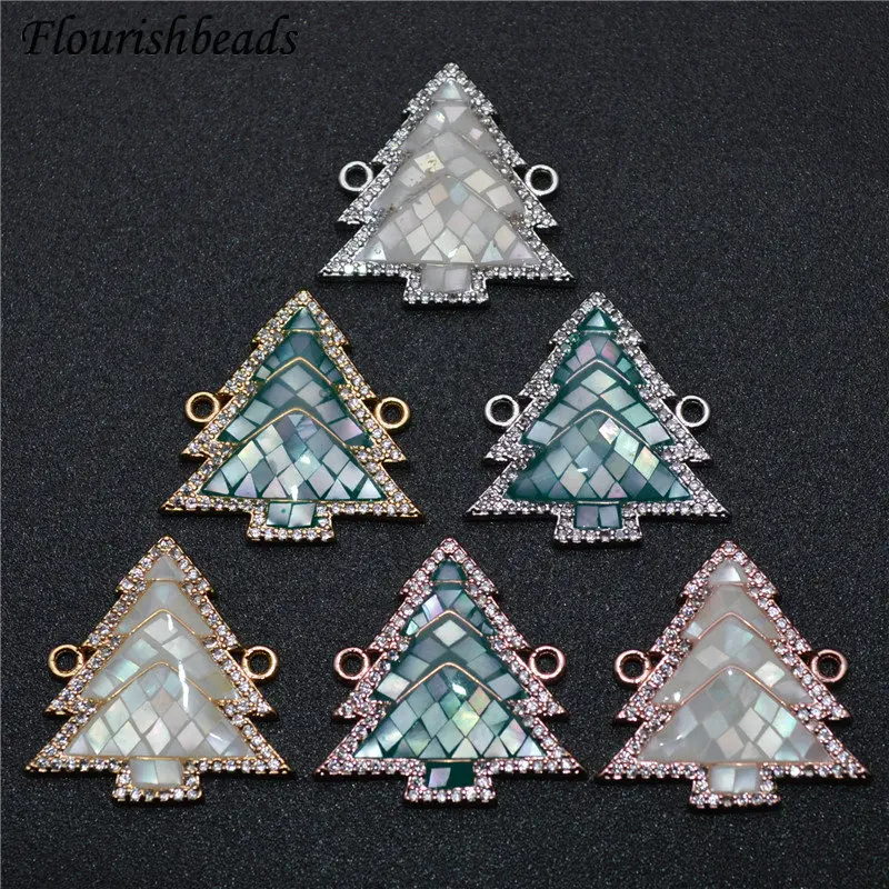 New Arrival Natural Abalone Shell Purfle CZ Beads Christmas Tree Shape Beads Two Loops Jewelry Connectors Bracelet Charms
New Arrival Natural Abalone Shell Purfle CZ Beads Christmas Tree Shape Beads Two Loops Jewelry Connectors Bracelet Charms