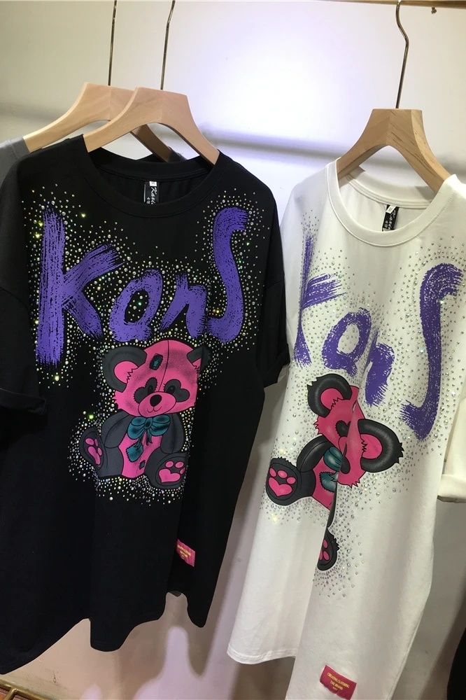 Women's Fashion Diamonds Summer 2021 New Bear Pattern Tee Color-contrast Short Sleeve Loose T-shirt Casual Round neck Top
Women's Fashion Diamonds Summer 2021 New Bear Pattern Tee Color-contrast Short Sleeve Loose T-shirt Casual Round neck Top