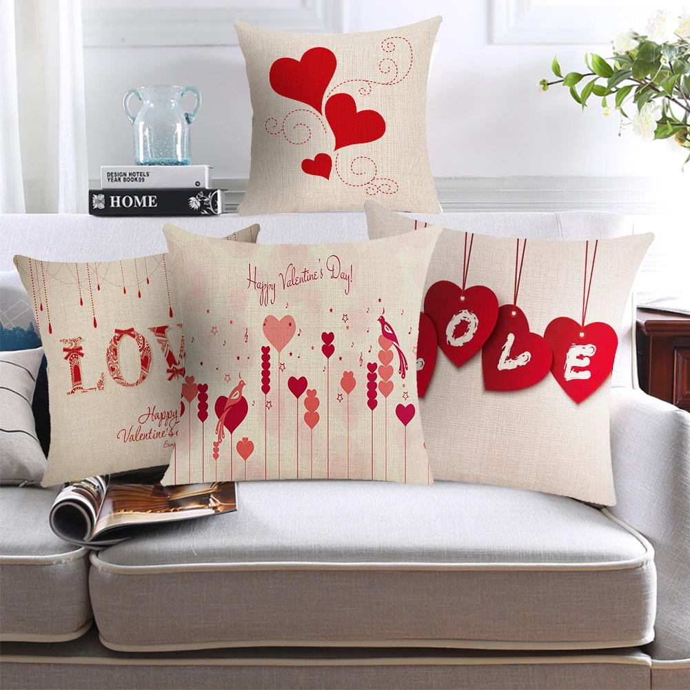 4 PCS Happy Valentine's Day Throw Pillow Covers Linen Pillow Case Cover 18 x 18 Inch Home Cushion Decoration
4 PCS Happy Valentine's Day Throw Pillow Covers Linen Pillow Case Cover 18 x 18 Inch Home Cushion Decoration