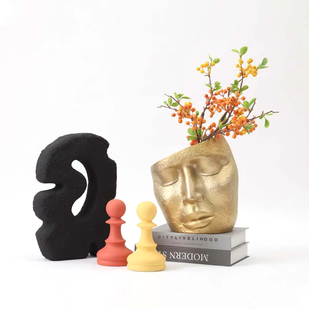Creative Nordic Vase Unique Face Statue Art Interior Accessories Bisque Portrait Handcraft Luxury Gold Face Vase Home Decoration
Creative Nordic Vase Unique Face Statue Art Interior Accessories Bisque Portrait Handcraft Luxury Gold Face Vase Home Decoration