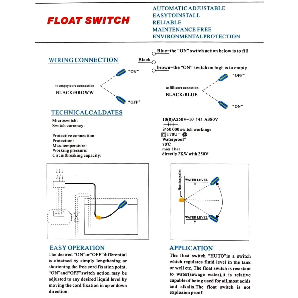 5M 6M 7M 8M Controller Float Switch Liquid Switches Liquid Fluid Water Level Float Switch Controller Contactor Sensor
5M 6M 7M 8M Controller Float Switch Liquid Switches Liquid Fluid Water Level Float Switch Controller Contactor Sensor
