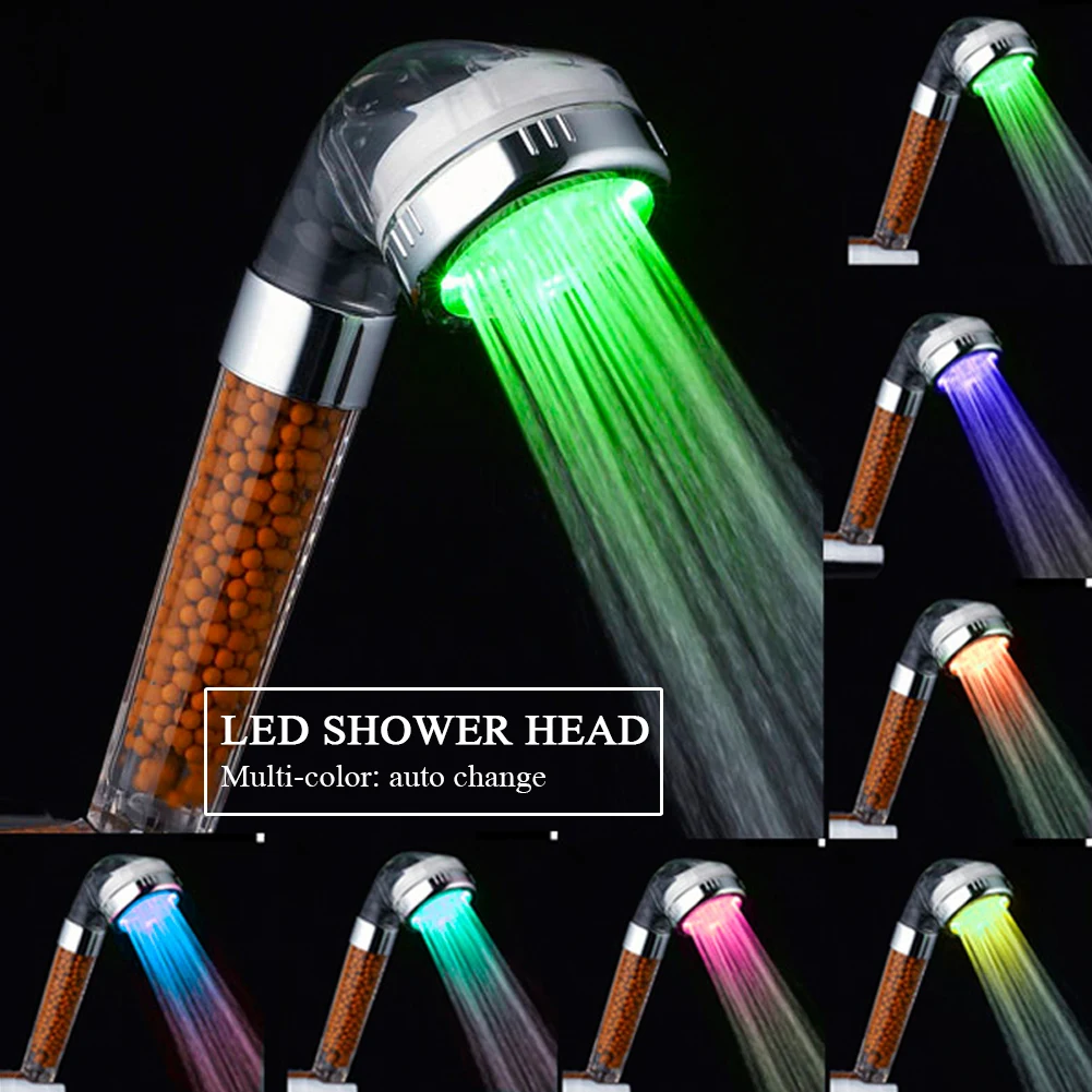 Hot 3 Color Changing LED Anion Spa Shower Head Temperature Control Bathroom High Pressure Water Saving Hand Shower head
Hot 3 Color Changing LED Anion Spa Shower Head Temperature Control Bathroom High Pressure Water Saving Hand Shower head