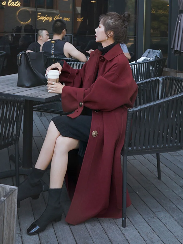 Fall Wool Long Coats For Women Winter Cashmere Warm Woolen Cloak Overcoat British Style Fashion Loose Windbreaker Jacket Belt
Fall Wool Long Coats For Women Winter Cashmere Warm Woolen Cloak Overcoat British Style Fashion Loose Windbreaker Jacket Belt