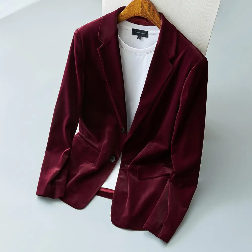Classic Wine Men's Blazer Jacket High Quality Black Vintage Velvet Jacket Cotton Casual Coats Men Jackets X8
Classic Wine Men's Blazer Jacket High Quality Black Vintage Velvet Jacket Cotton Casual Coats Men Jackets X8