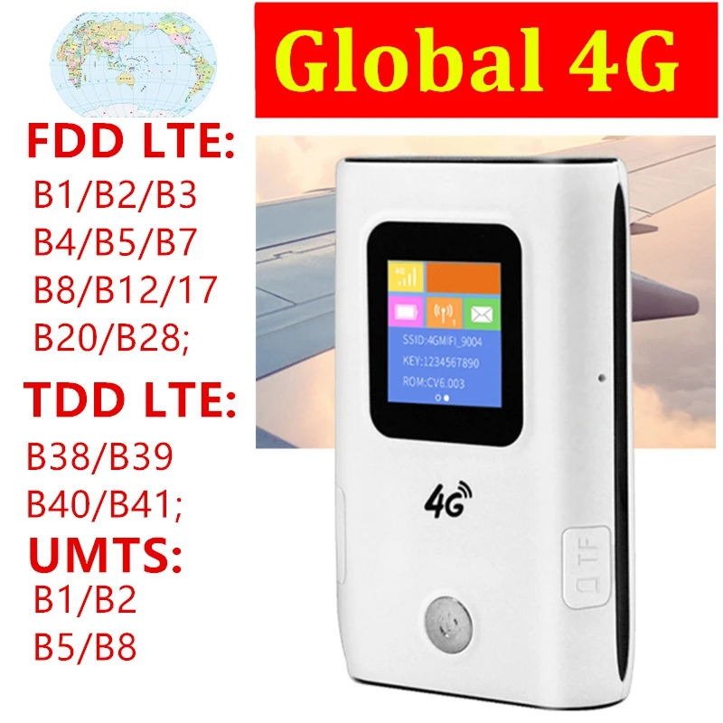 

4G Wi-Fi роутер Mifi 4G LTE карманная Мобильная точка доступа Wi-Fi 5200 мАч Внешний аккумулятор FDD/TDD глобальная Sim-карта