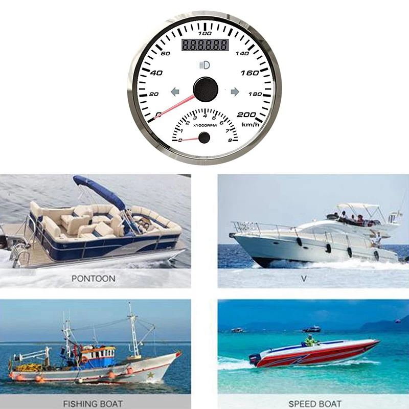 85MM GPS Marine Speedometer 200KM/H Tachometer with White Backlight Suitable for Yachts Ships Motorcycles Car
85MM GPS Marine Speedometer 200KM/H Tachometer with White Backlight Suitable for Yachts Ships Motorcycles Car