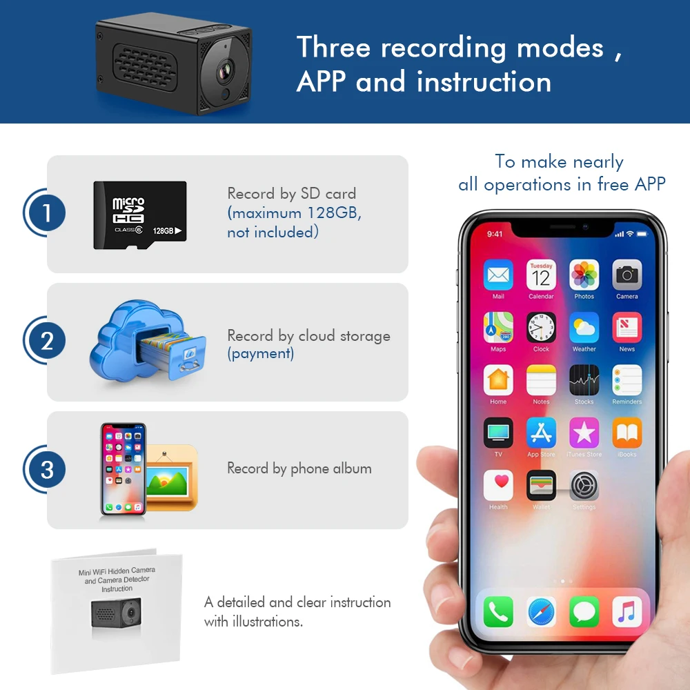 Мини-камера 4K WIFI 1080P IP камера беспроводная безопасности USB настенное зарядное