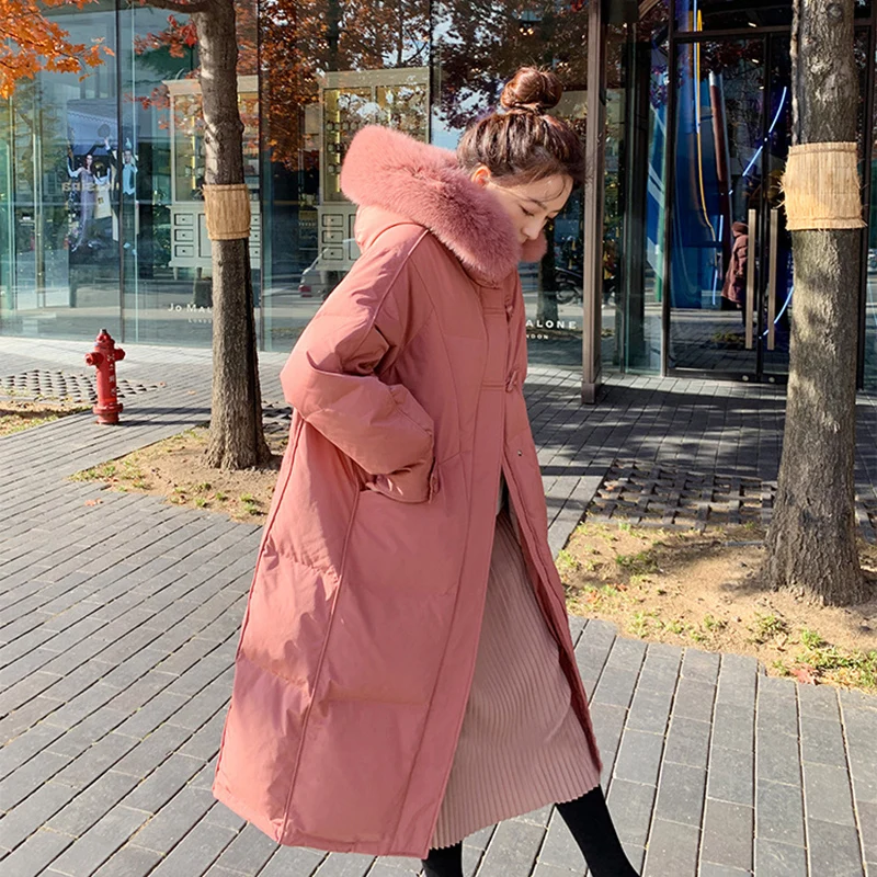 Women's Jacket Winter 2020 New Long Style White Duck Down Imitate Big Fur Collar Korean Single-Breasted Thick Loose Coat 70M 
Women's Jacket Winter 2020 New Long Style White Duck Down Imitate Big Fur Collar Korean Single-Breasted Thick Loose Coat 70M