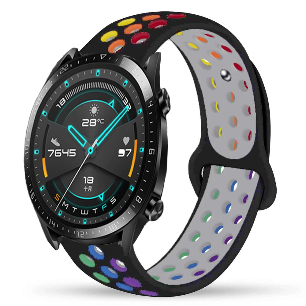 Ремешок Huawei Watch GT 2/2e 42 мм / 46 мм GT2 / GT2e Pride Edition из силикона, размер ленты 20 мм / 22 мм для Samsung Galaxy Watch 42 мм / 46 мм.