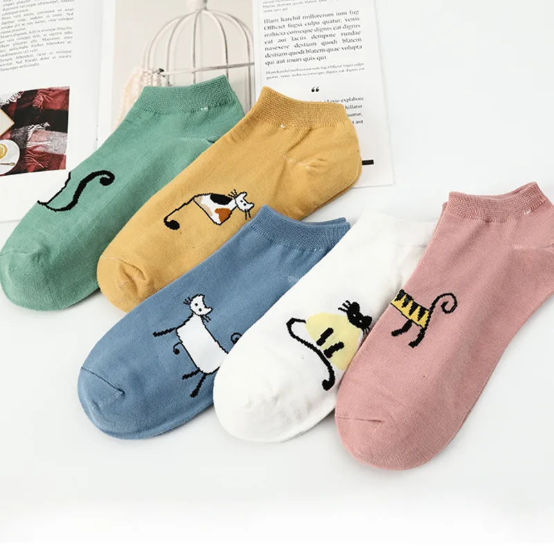 New Product Ladies Cartoon Cat Pattern All-match High-quality Cotton Material Invisible Socks Five Pairs On Sale
New Product Ladies Cartoon Cat Pattern All-match High-quality Cotton Material Invisible Socks Five Pairs On Sale