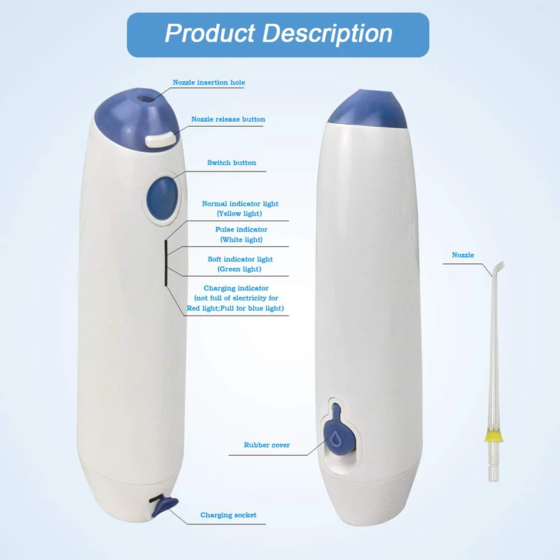 Electric Dental Water Flosser Power Cordless Oral Irrigator Portable With Removes debris and reduces bacteria - Travel And Home | Бытовая