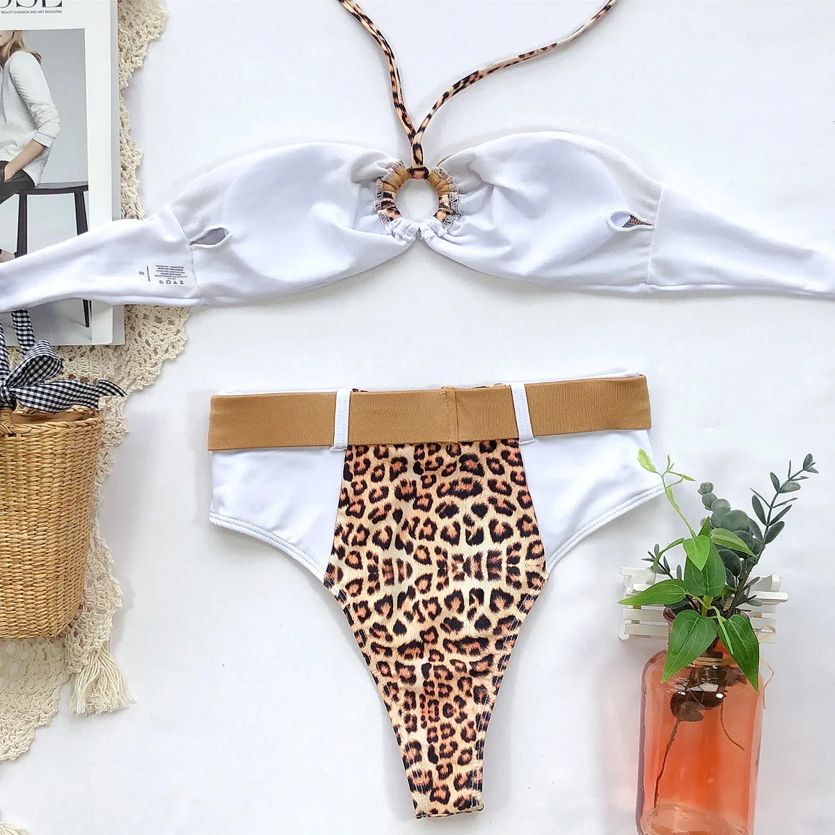 Sexy Leopard Print Swimsuit Women Summer Swimwear High Waisted Ring Swimming Suits Cross Back Beachwear Biquini Bandage 2021
Sexy Leopard Print Swimsuit Women Summer Swimwear High Waisted Ring Swimming Suits Cross Back Beachwear Biquini Bandage 2021