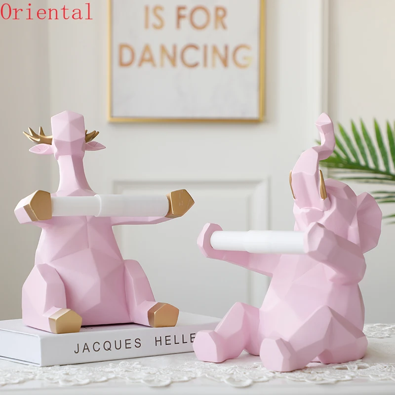 Animal statue Craft roll paper holder Table living room office restaurant hanging paper Elephant/deer figurine home decor 
Animal statue Craft roll paper holder Table living room office restaurant hanging paper Elephant/deer figurine home decor