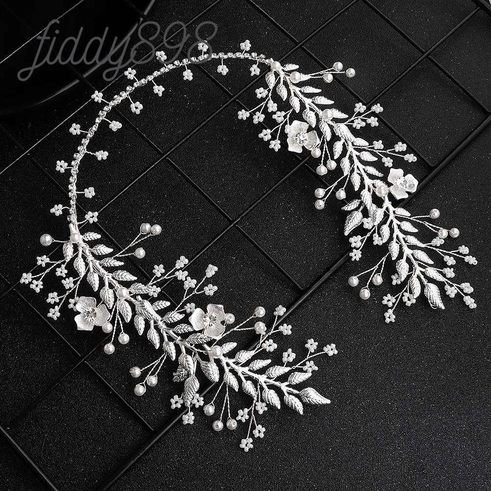 Fashion Prom Bridal Wedding Hair Accessories Leaves Pearls Women Hair Headband tocados de mujer para boda Head Piece Headdress
Fashion Prom Bridal Wedding Hair Accessories Leaves Pearls Women Hair Headband tocados de mujer para boda Head Piece Headdress