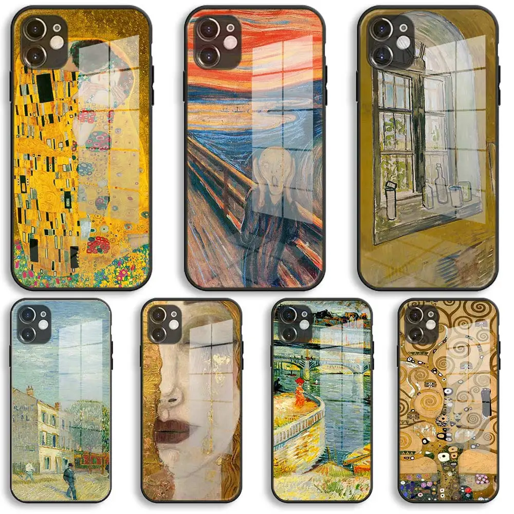 the Gustav Klimt Painting Soft Glass Silicone Case For iPhone 13 12 11 Pro X XS Max XR 8 7 6 Plus SE 2020 S Mini Balck Cover
the Gustav Klimt Painting Soft Glass Silicone Case For iPhone 13 12 11 Pro X XS Max XR 8 7 6 Plus SE 2020 S Mini Balck Cover